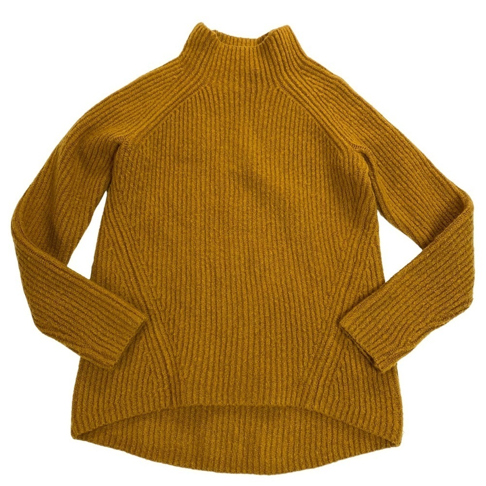 MADEWELL Northfield Mockneck Ribbed Sweater in Mustard Style# H3339 - Picture 7 of 9